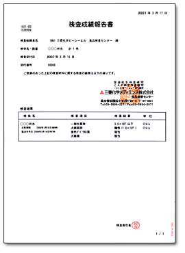 微生物検査報告書（例）